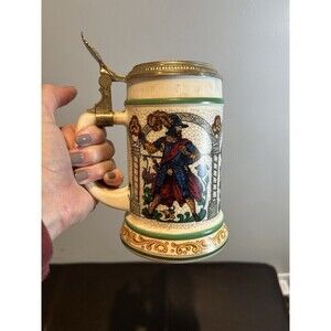 Original BMF Bierseidel Stein w/lid Milk Glass BMF Vintage Hunters